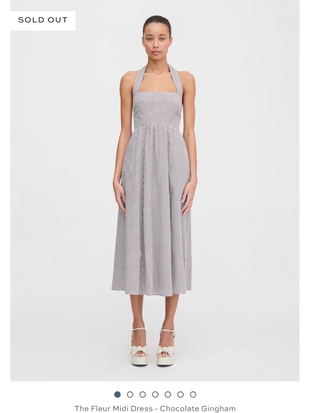 Hill House The Fleur Midi Dress - Brown Gingham